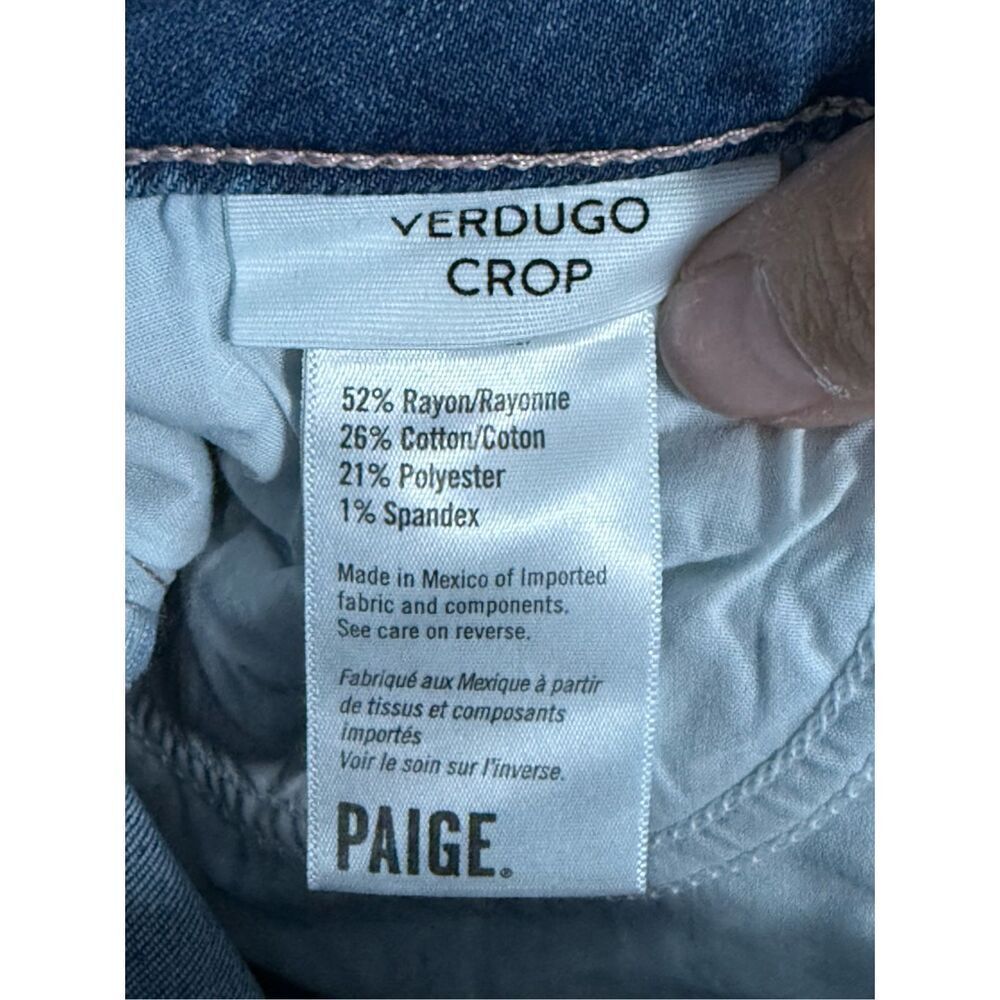 Paige Verdugo Crop Jeans Womens 28‎ Blue Denim Demilo Distressed Skinny - Picture 8 of 15